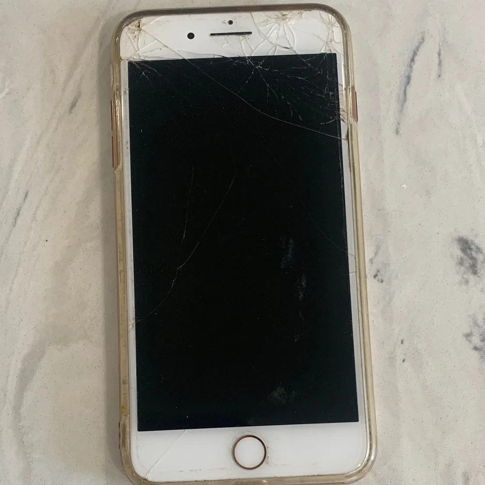 Apple Smartphone with White and Gold Design
